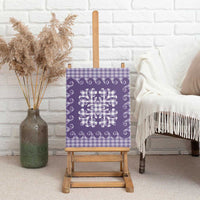 Purple Ulu Palaka Quilt Pattern Canvas Wall Art Hawaii Culture Breadfruit LT9 - Polynesian Pride