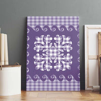 Purple Ulu Palaka Quilt Pattern Canvas Wall Art Hawaii Culture Breadfruit LT9 - Polynesian Pride