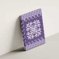 Purple Ulu Palaka Quilt Pattern Canvas Wall Art Hawaii Culture Breadfruit LT9 - Polynesian Pride