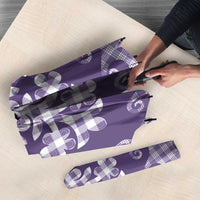 Purple Ulu Palaka Quilt Pattern Umbrella Hawaii Culture Breadfruit - Polynesian Pride