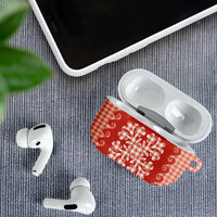 Red Ulu Palaka Quilt Pattern AirPods Case Hawaii Culture Breadfruit LT9 - Polynesian Pride