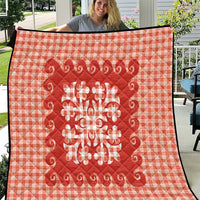 Red Ulu Palaka Quilt Pattern Quilt Hawaii Culture Breadfruit - Polynesian Pride