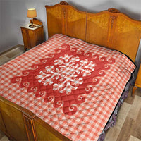 Red Ulu Palaka Quilt Pattern Quilt Hawaii Culture Breadfruit - Polynesian Pride