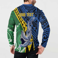 Personalised Crocodile and Shark Solomon Islands Button Sweatshirt Polynesian Tribal Tattoo