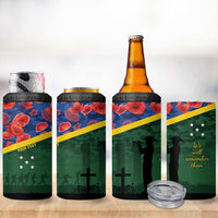 Personalised Solomon Islands Remembrance Day 4 in 1 Can Cooler Tumbler We Will Remember Them with Camouflage Style