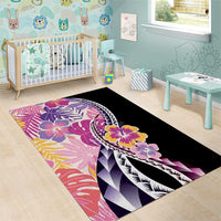 Aloha Vintage Hibiscus Lei Seamless Pattern Area Rug - Polynesian Pride