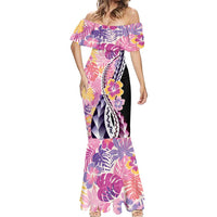 Aloha Vintage Hibiscus Lei Seamless Pattern Mermaid Dress - Polynesian Pride