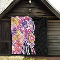 Aloha Vintage Hibiscus Lei Seamless Pattern Quilt - Polynesian Pride