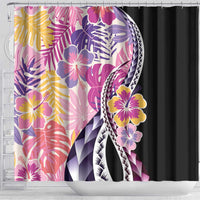 Aloha Vintage Hibiscus Lei Seamless Pattern Shower Curtain - Polynesian Pride
