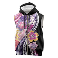 Aloha Vintage Hibiscus Lei Seamless Pattern Sleeveless Zip Hoodie LT9