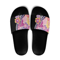 Aloha Vintage Hibiscus Lei Seamless Pattern Slide Sandals - Polynesian Pride