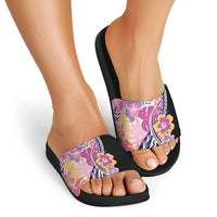 Aloha Vintage Hibiscus Lei Seamless Pattern Slide Sandals - Polynesian Pride