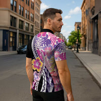 Aloha Vintage Hibiscus Lei Seamless Pattern Zipper Polo Shirt - Polynesian Pride