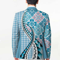 Aloha Vintage Palaka Floral Hawaiian Quilt Blazer Uliuli Motif - Polynesian Pride