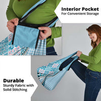 Aloha Vintage Palaka Floral Hawaiian Quilt Grocery Bag Uliuli Motif - Polynesian Pride