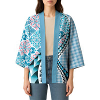 Aloha Vintage Palaka Floral Hawaiian Quilt Kimono Uliuli Motif - Polynesian Pride