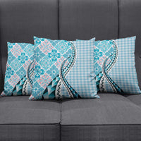 Aloha Vintage Palaka Floral Hawaiian Quilt Pillow Cover Uliuli Motif - Polynesian Pride