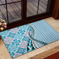 Aloha Vintage Palaka Floral Hawaiian Quilt Rubber Doormat Uliuli Motif - Polynesian Pride