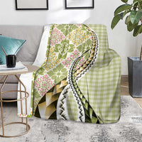 Aloha Vintage Palaka Floral Hawaiian Quilt Blanket Omaomao Motif - Polynesian Pride