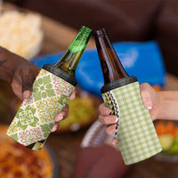 Aloha Vintage Palaka Floral Hawaiian Quilt 4 in 1 Can Cooler Tumbler Omaomao Motif - Polynesian Pride