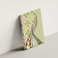 Aloha Vintage Palaka Floral Hawaiian Quilt Canvas Wall Art Omaomao Motif - Polynesian Pride