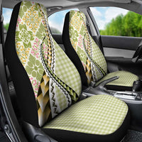 Aloha Vintage Palaka Floral Hawaiian Quilt Car Seat Cover Omaomao Motif - Polynesian Pride