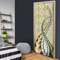 Aloha Vintage Palaka Floral Hawaiian Quilt Door Cover Omaomao Motif - Polynesian Pride