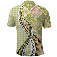 Aloha Vintage Palaka Floral Hawaiian Quilt Polo Shirt Omaomao Motif - Polynesian Pride