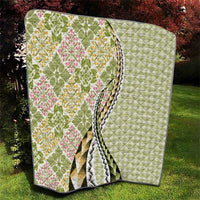 Aloha Vintage Palaka Floral Hawaiian Quilt Quilt Omaomao Motif - Polynesian Pride