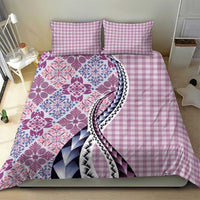 Aloha Vintage Palaka Floral Hawaiian Quilt Bedding Set Akala Motif - Polynesian Pride