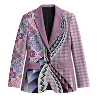 Aloha Vintage Palaka Floral Hawaiian Quilt Blazer Akala Motif - Polynesian Pride