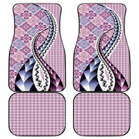 Aloha Vintage Palaka Floral Hawaiian Quilt Car Mats Akala Motif - Polynesian Pride