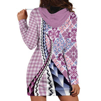 Aloha Vintage Palaka Floral Hawaiian Quilt Hoodie Dress Akala Motif - Polynesian Pride