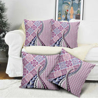 Aloha Vintage Palaka Floral Hawaiian Quilt Pillow Cover Akala Motif - Polynesian Pride