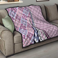 Aloha Vintage Palaka Floral Hawaiian Quilt Quilt Akala Motif - Polynesian Pride