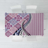 Aloha Vintage Palaka Floral Hawaiian Quilt Tablecloth Akala Motif - Polynesian Pride