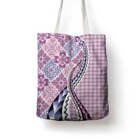 Aloha Vintage Palaka Floral Hawaiian Quilt Tote Bag Akala Motif LT9 - Polynesian Pride