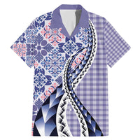 Aloha Vintage Palaka Floral Hawaiian Quilt Family Matching Mermaid Dress and Hawaiian Shirt Poni Motif - Polynesian Pride