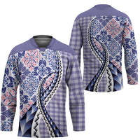 Aloha Vintage Palaka Floral Hawaiian Quilt Hockey Jersey Poni Motif - Polynesian Pride