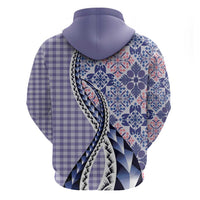 Aloha Vintage Palaka Floral Hawaiian Quilt Hoodie Poni Motif - Polynesian Pride