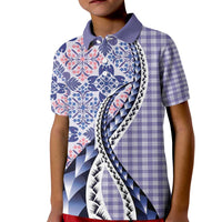 Aloha Vintage Palaka Floral Hawaiian Quilt Kid Polo Shirt Poni Motif - Polynesian Pride