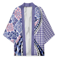 Aloha Vintage Palaka Floral Hawaiian Quilt Kimono Poni Motif - Polynesian Pride