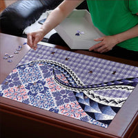 Aloha Vintage Palaka Floral Hawaiian Quilt Puzzle Poni Motif - Polynesian Pride