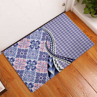 Aloha Vintage Palaka Floral Hawaiian Quilt Rubber Doormat Poni Motif - Polynesian Pride