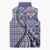 Aloha Vintage Palaka Floral Hawaiian Quilt Sleeveless Puffer Jacket Poni Motif - Polynesian Pride
