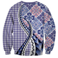 Aloha Vintage Palaka Floral Hawaiian Quilt Sweatshirt Poni Motif - Polynesian Pride