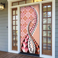 Aloha Vintage Palaka Floral Hawaiian Quilt Door Cover Ulaula Motif - Polynesian Pride