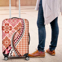 Aloha Vintage Palaka Floral Hawaiian Quilt Luggage Cover Ulaula Motif - Polynesian Pride