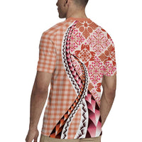 Aloha Vintage Palaka Floral Hawaiian Quilt Rugby Jersey Ulaula Motif - Polynesian Pride