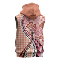 Aloha Vintage Palaka Floral Hawaiian Quilt Sleeveless Zip Hoodie Ulaula Motif LT9